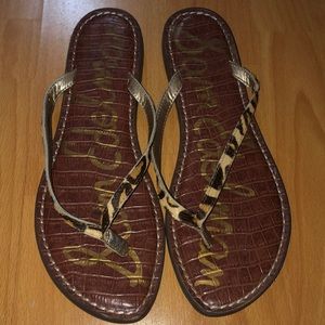 Sam Edelman leopard flip flops